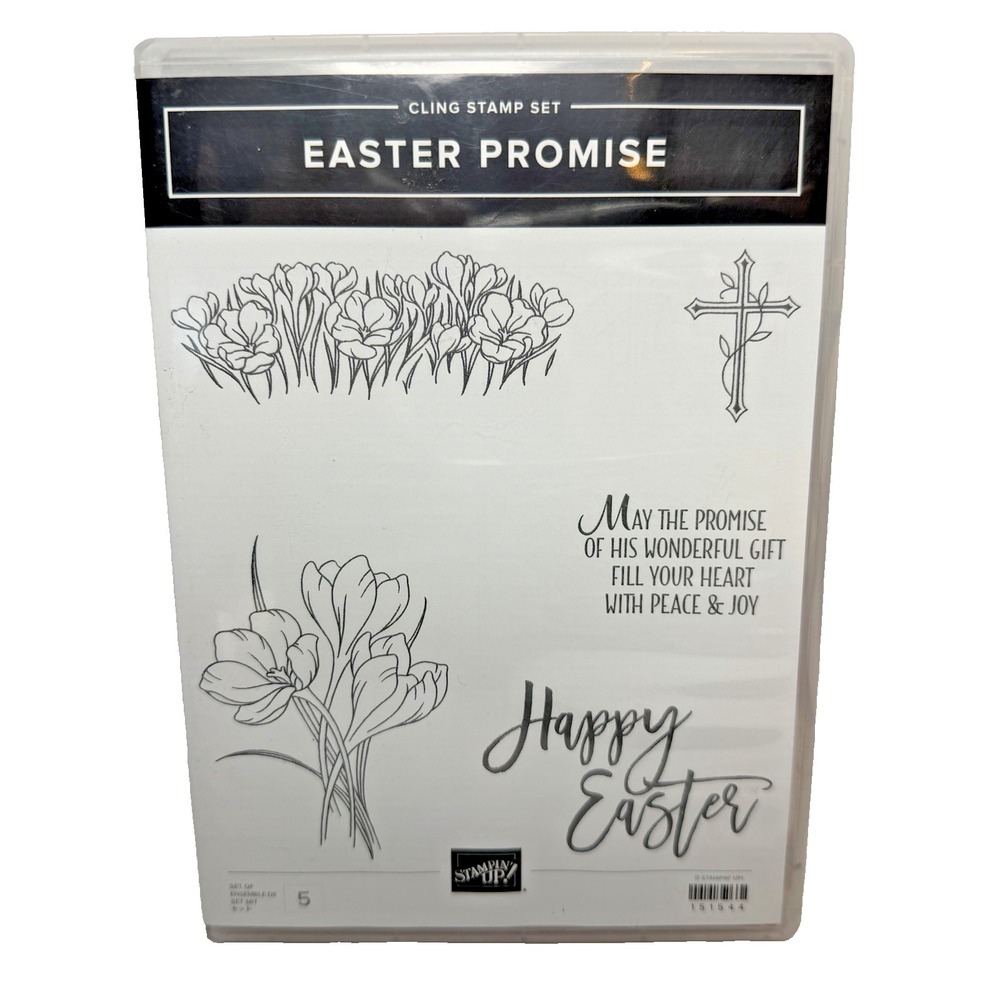 Stampin' Up! Easter Promise Cling Stamp Set Floral Religious 5-Piece 15144